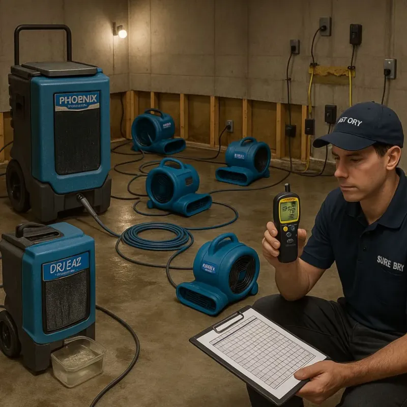 Structural Drying and Dehumidification process in Derby, KS